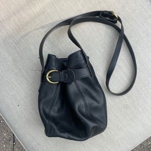 Vintage Coach Black Side Bag with Buckle GREAT condition